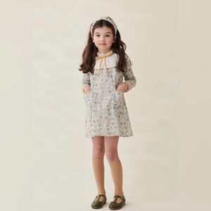 LA COQUETA Odisea floral cotton dress in Green Floral Y6